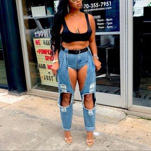 Cowboy Sexy rodeo denim shorts/attachable Jeans.